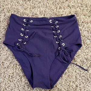 Emma Pake Purple Lace-Up Bikini Bottom size S
